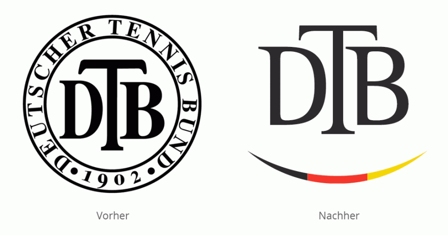 Logo Deutscher Tennis Bund (DTB) vorher/nachher Logo Deutscher Tennis Bund (DTB) vorher/nachher